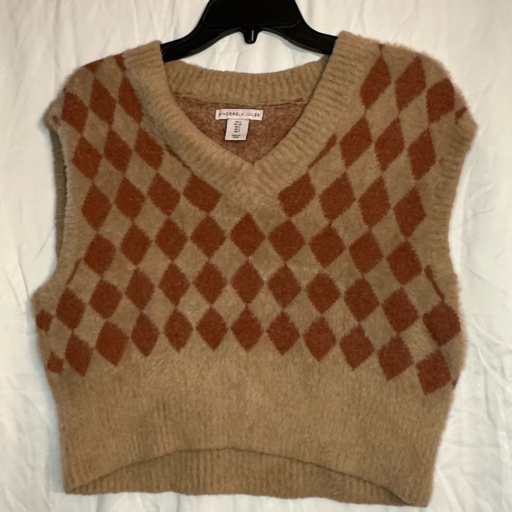 Sincerely Jules Women’s Cropped Sweater Vest size Small - Picture 2 of 10